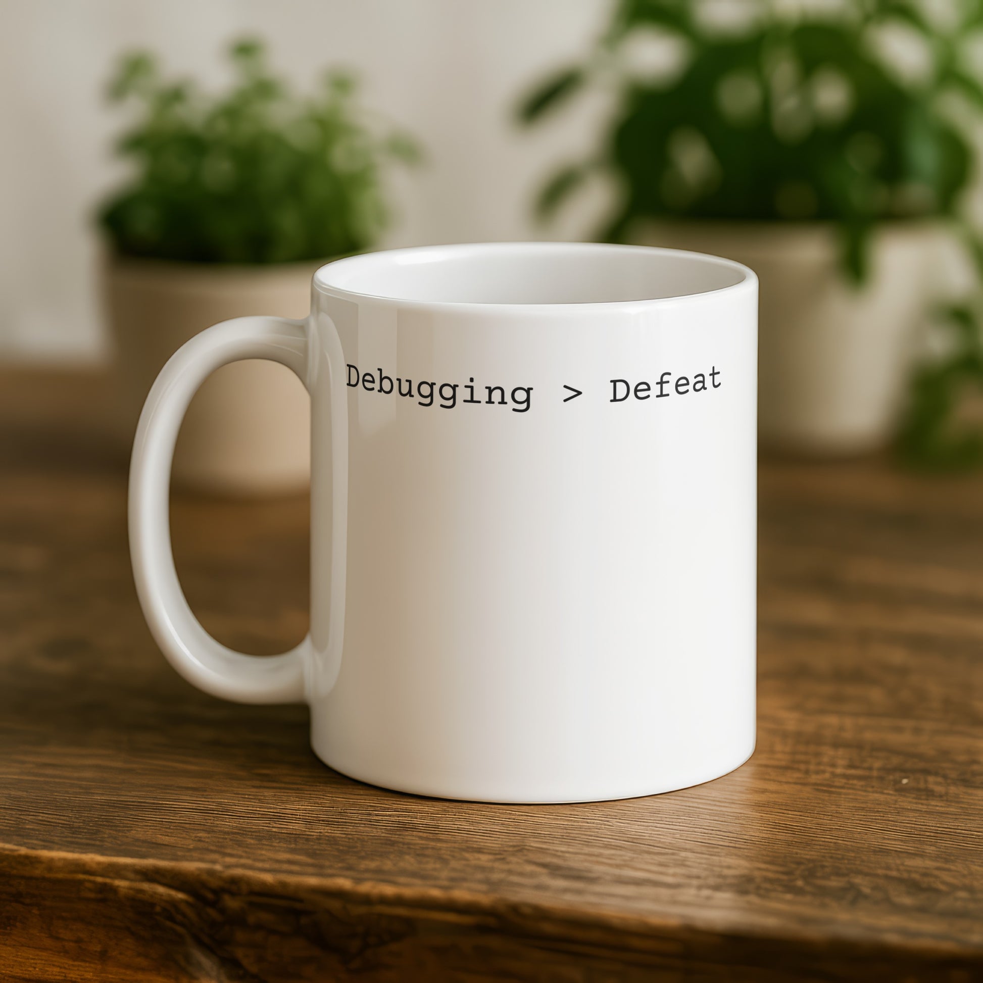 Debugging > Defeat Motivational Coffee Mug