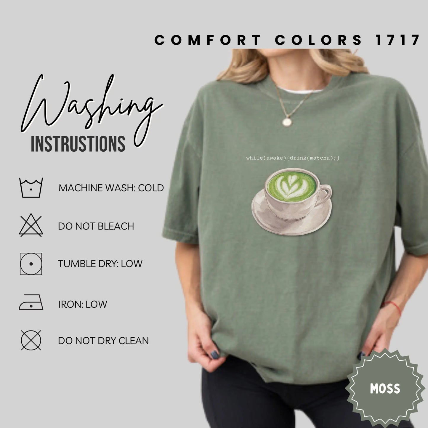Comfort Colors 1717 Moss Matcha Graphic Shirt