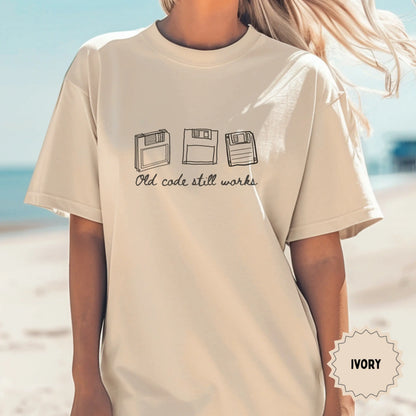 Old Code Still Works Ivory T-Shirt Typography Design