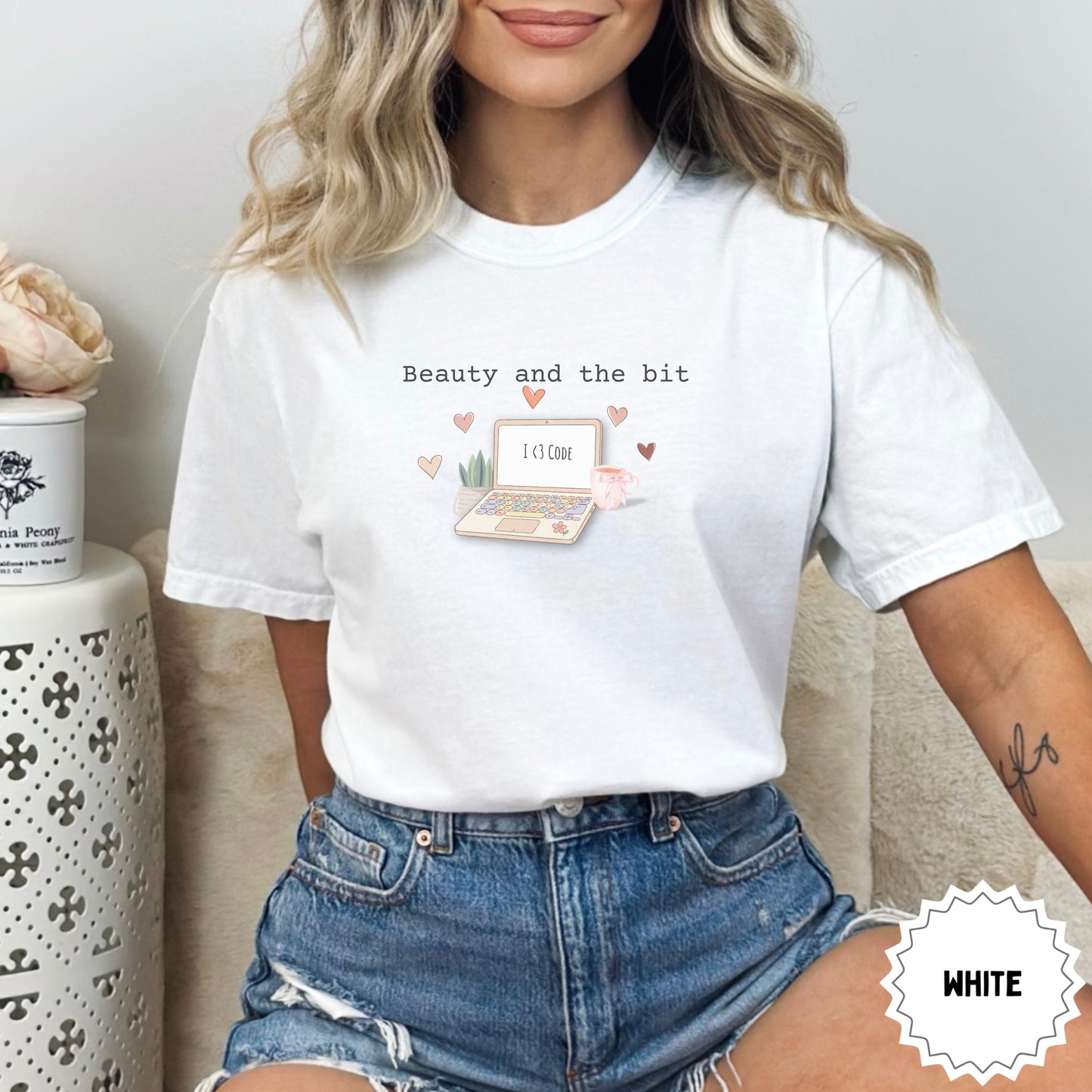 Beauty and the Bit Coding Graphic T-Shirt