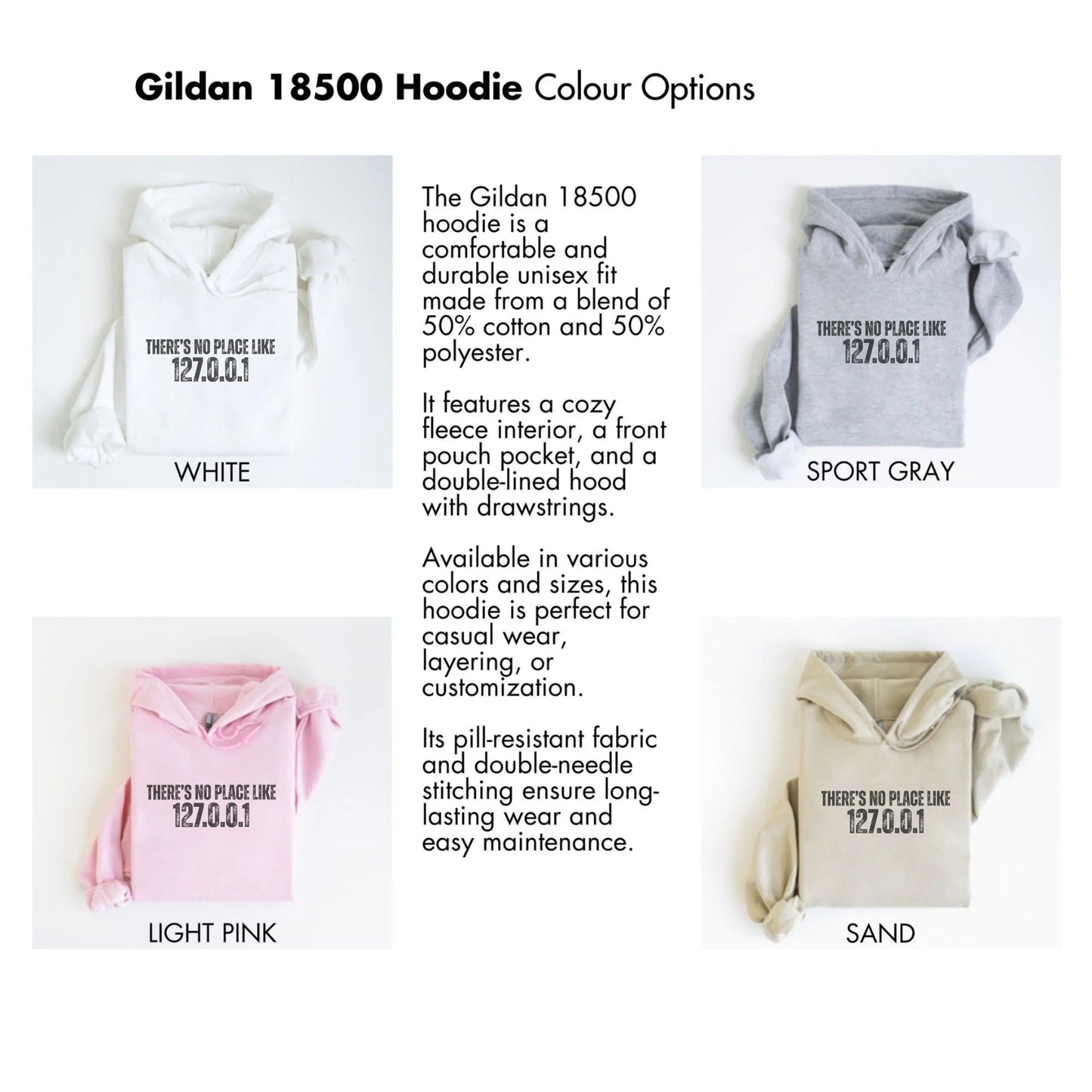 Gildan 18500 Hoodie with Cozy Fleece Interior Design