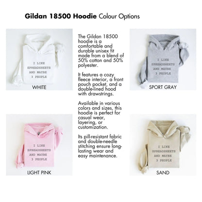 I Like Spreadsheets and Maybe 3 People Comfortable Hoodie