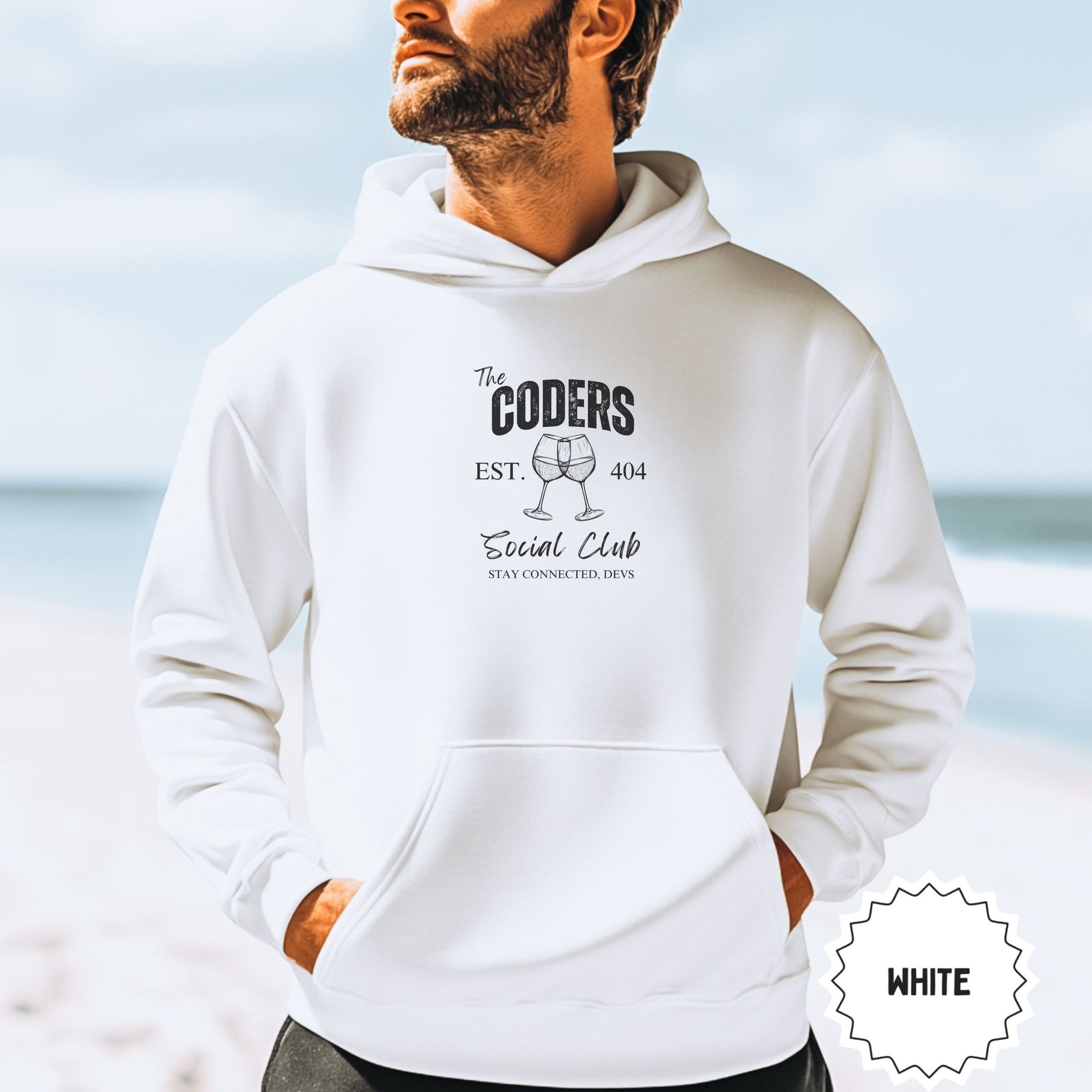 The Coders Social Club EST 404 White Hoodie