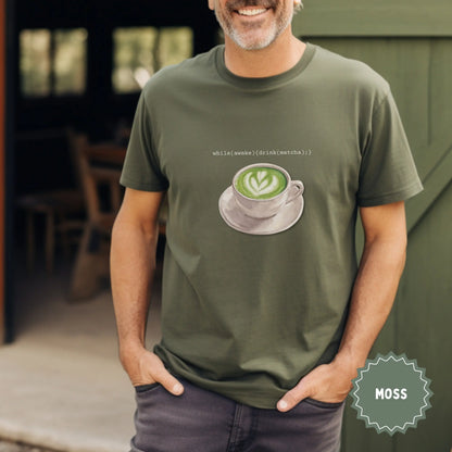 While Awake Drink Matcha Coffee Design Shirt