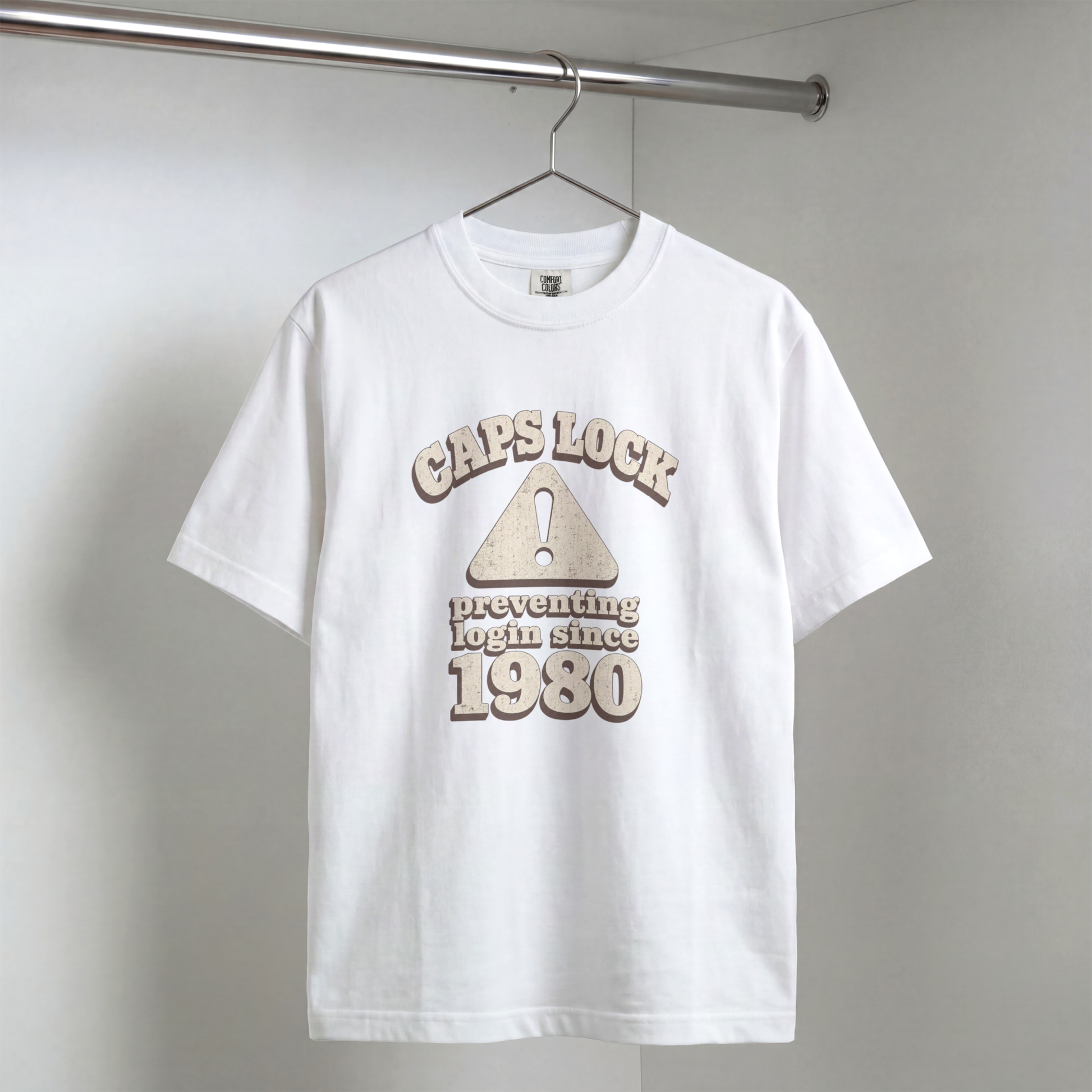 Caps Lock Tee — Preventing Login Since 1980 | IT Support Humour T-Shirt MyDesigns