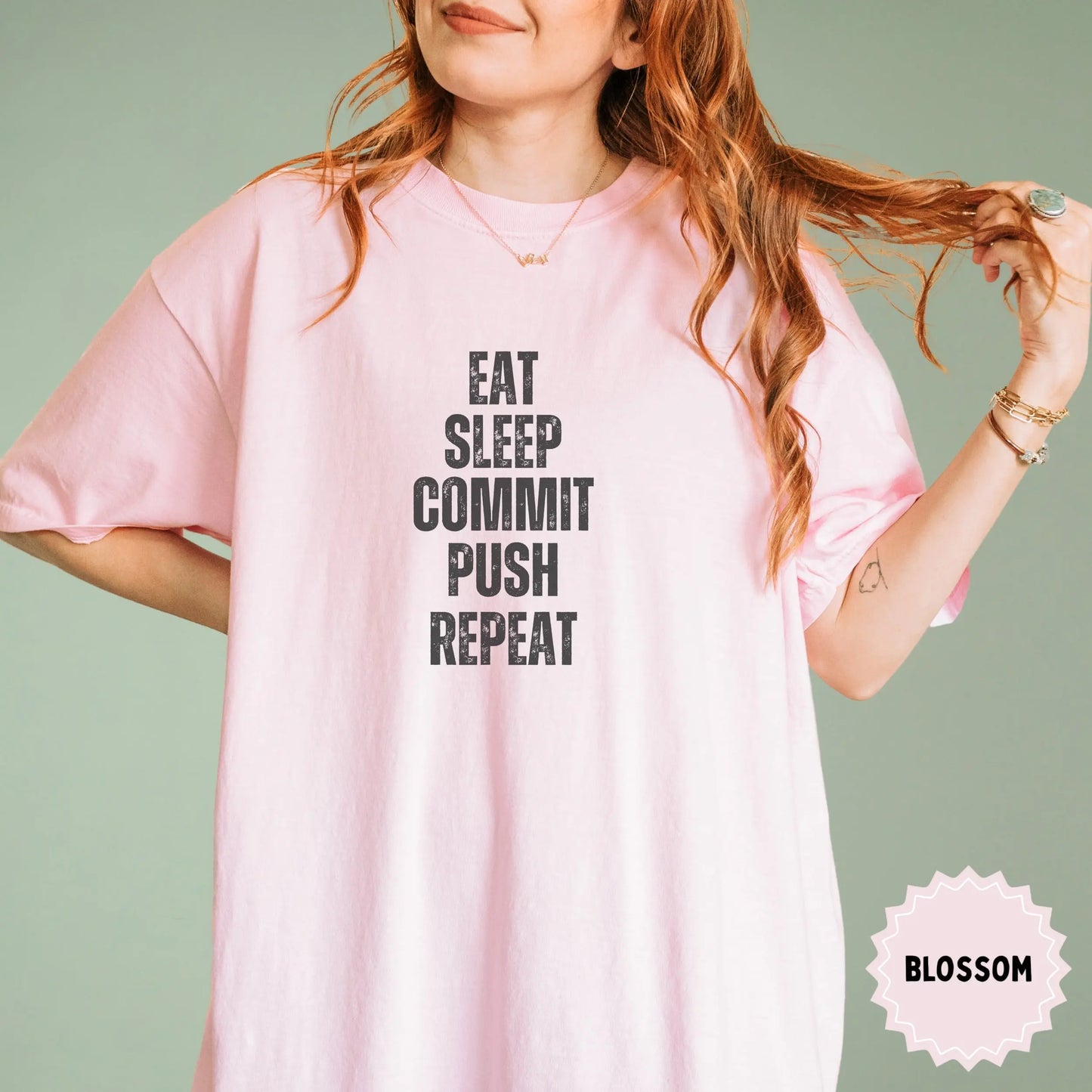 Eat Sleep Commit Push Repeat Blossom T-shirt