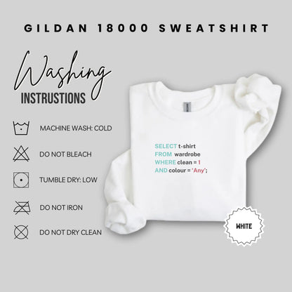 Gildan 18000 Sweatshirt with Washing Instructions