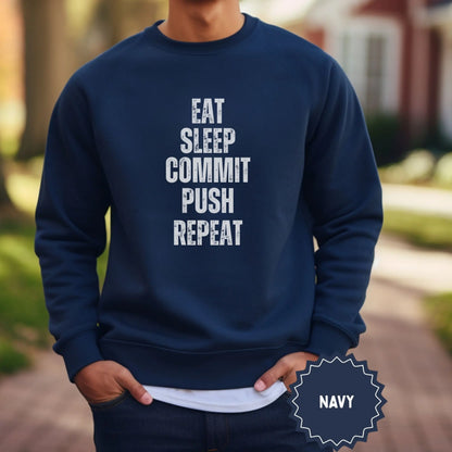 Eat Sleep Commit Push Repeat Motivational Hoodie