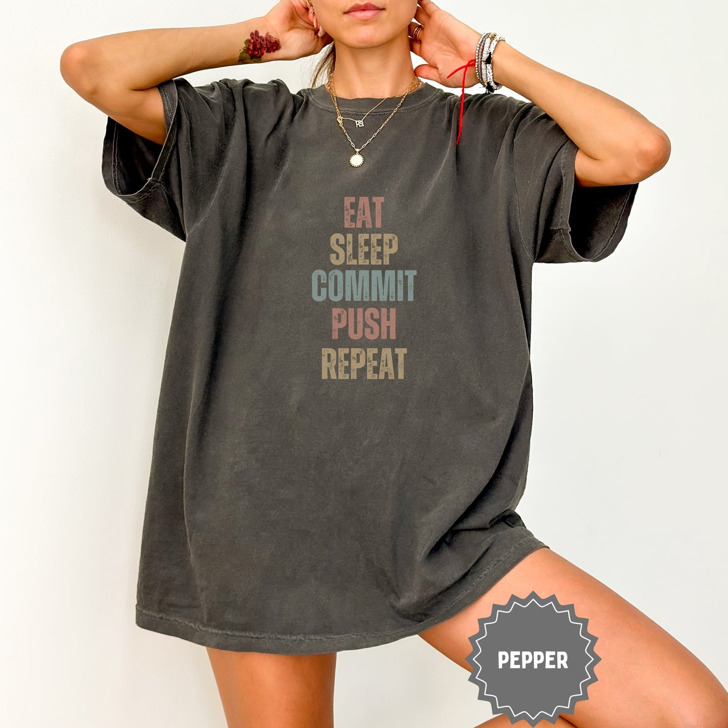 Eat Sleep Commit Push Repeat Graphic Tee