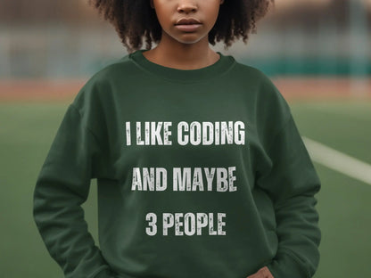 I Like Coding And Maybe 3 People Funny Sweatshirt
