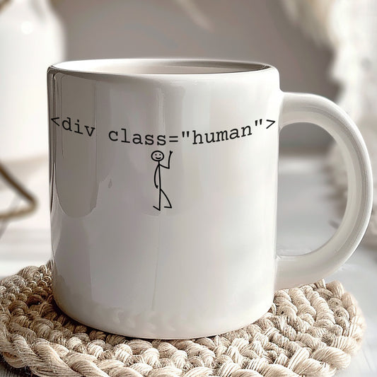 Funny Programmers Stick Figure Div Class Mug