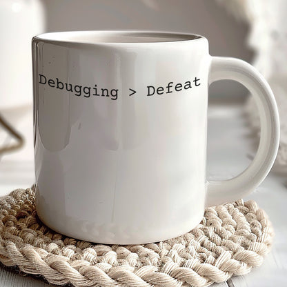 Debugging Greater Than Defeat Mug for Programmers