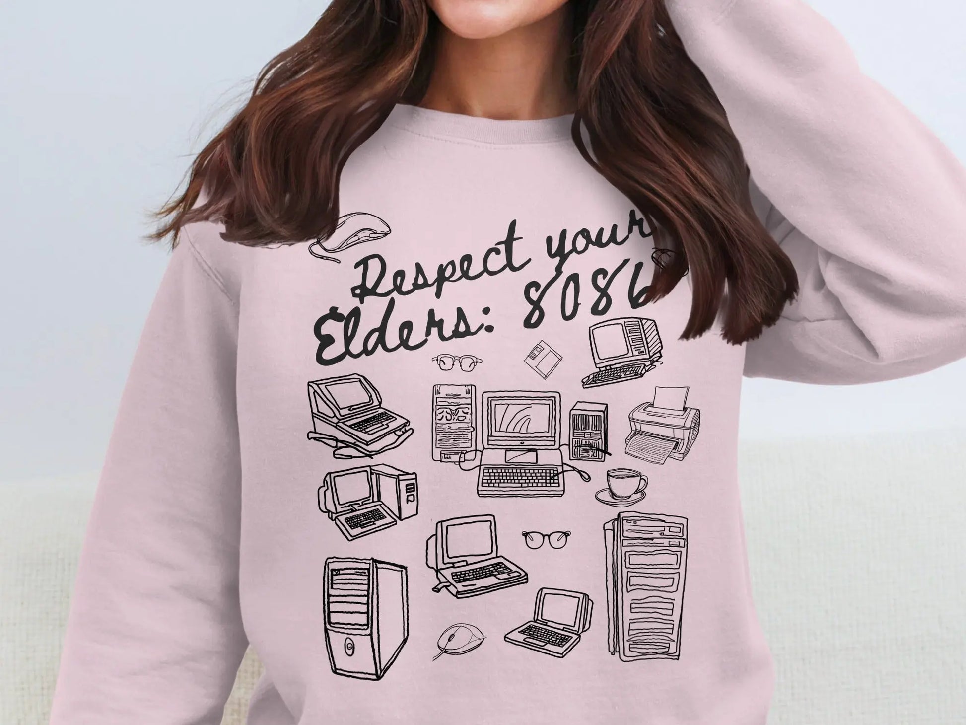 Respect Your Elders 8086 Vintage Computers Sweatshirt