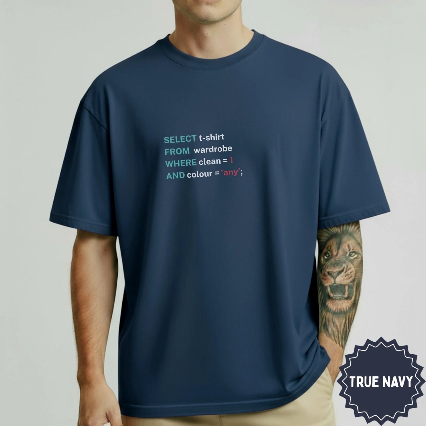 True Navy SELECT t-shirt FROM wardrobe WHERE clean 1 product