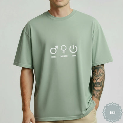 Man Woman Geek Symbols Graphic Bay T-Shirt