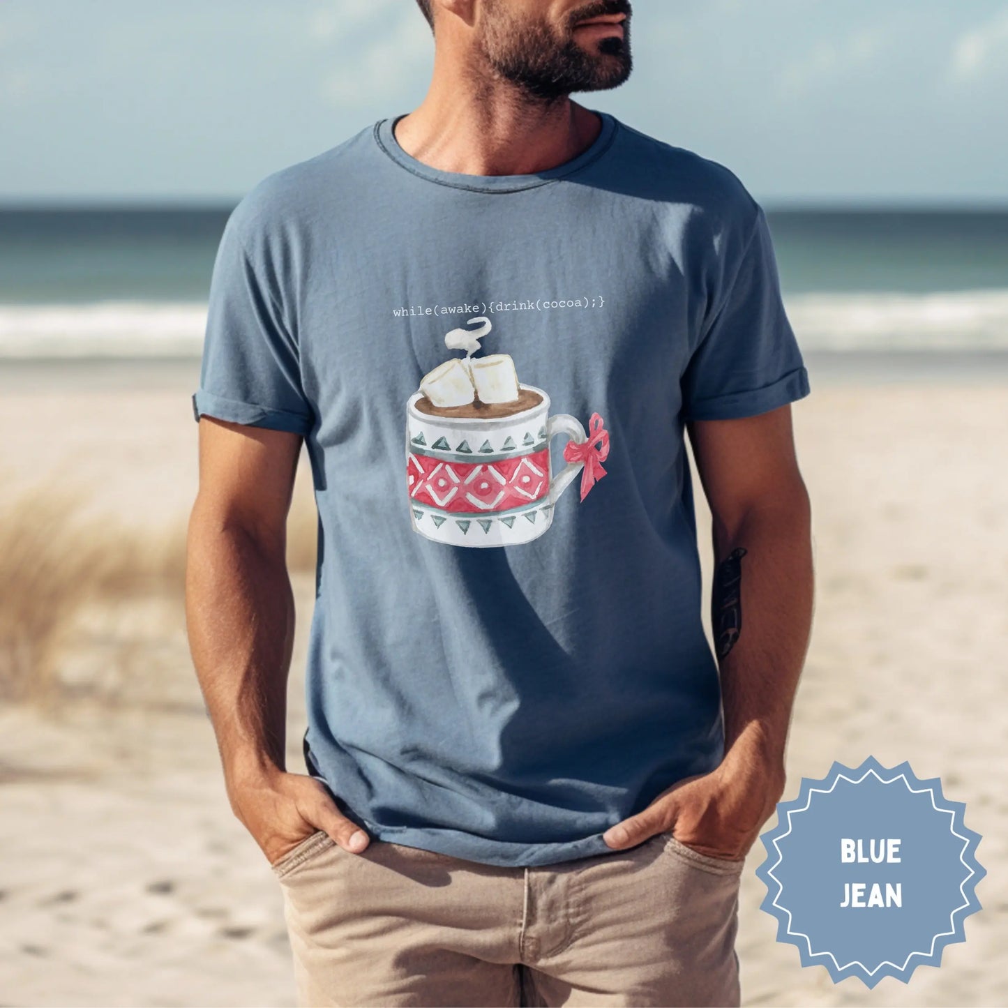 Cocoa Mug Graphic Tee for Relaxed Beach Days