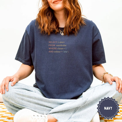 SELECT t-shirt FROM wardrobe WHERE clean = 1 product