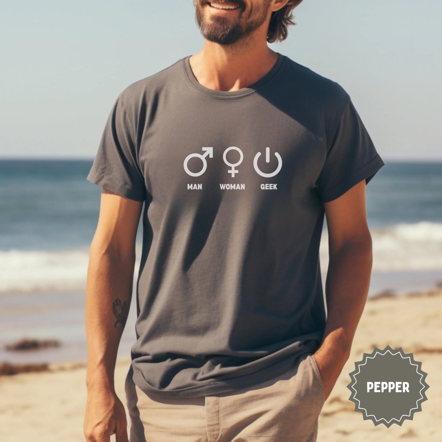 Man Woman Geek Design T-Shirt Geeky Fashion Apparel