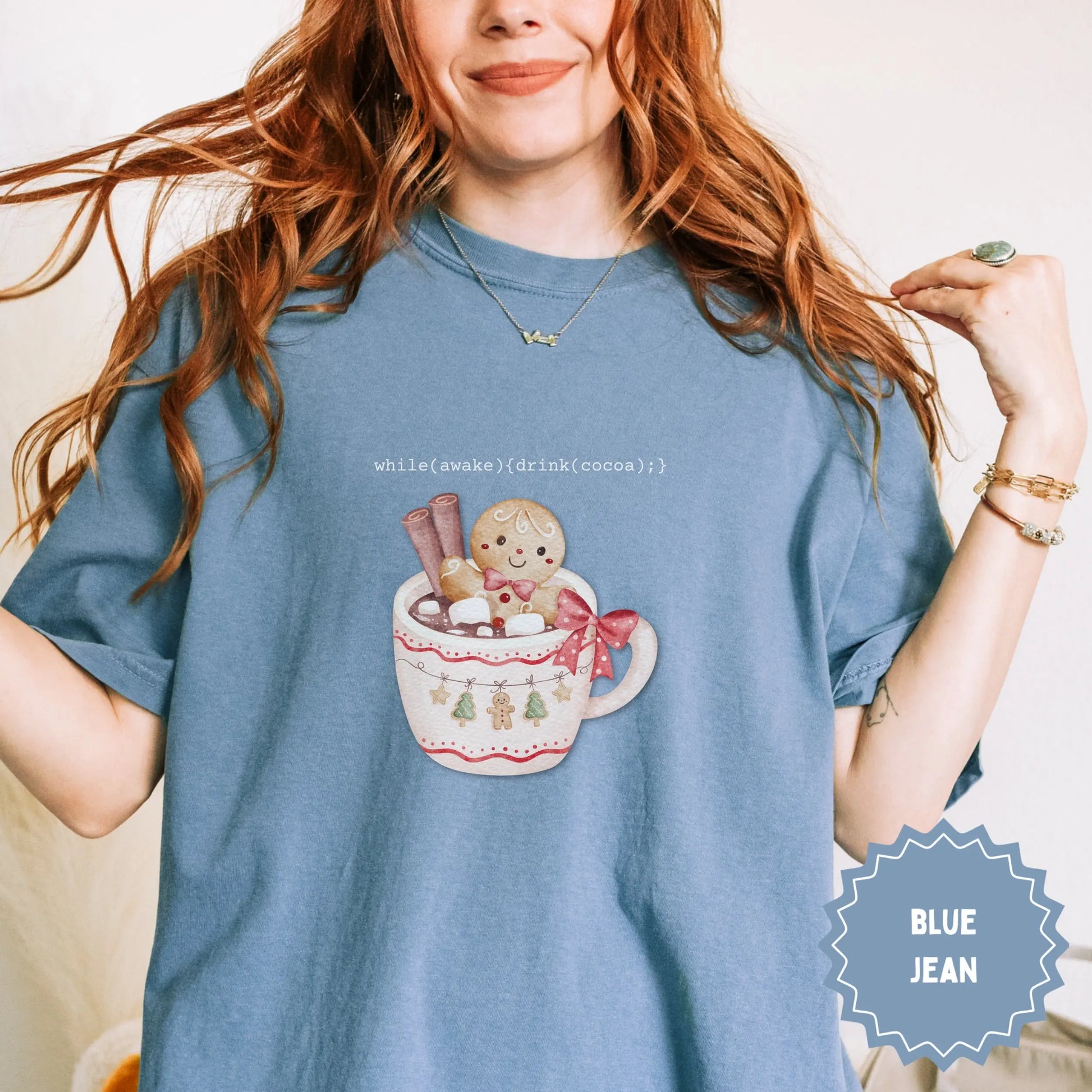 while(awake){drink(cocoa);} Blue Jean T-Shirt