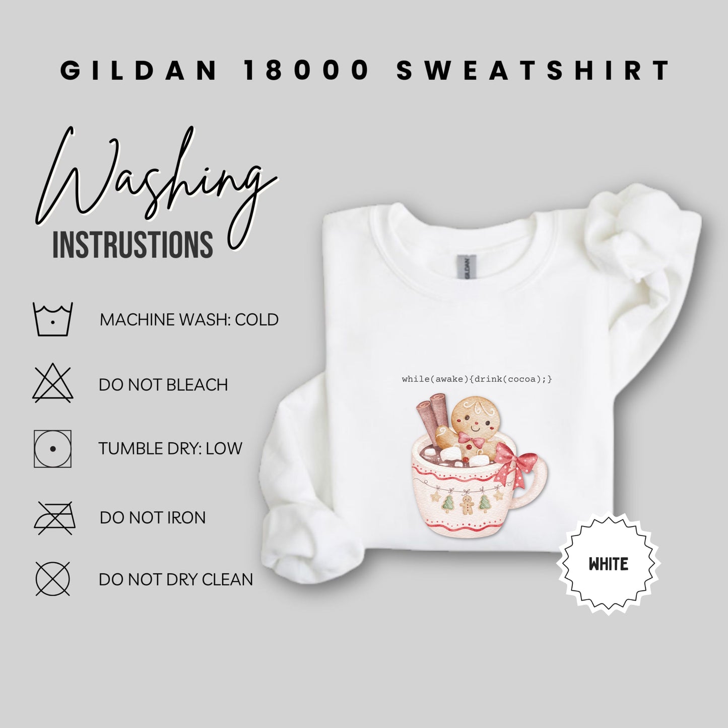 Cute Gingerbread Cocoa Gildan 18000 Sweatshirt