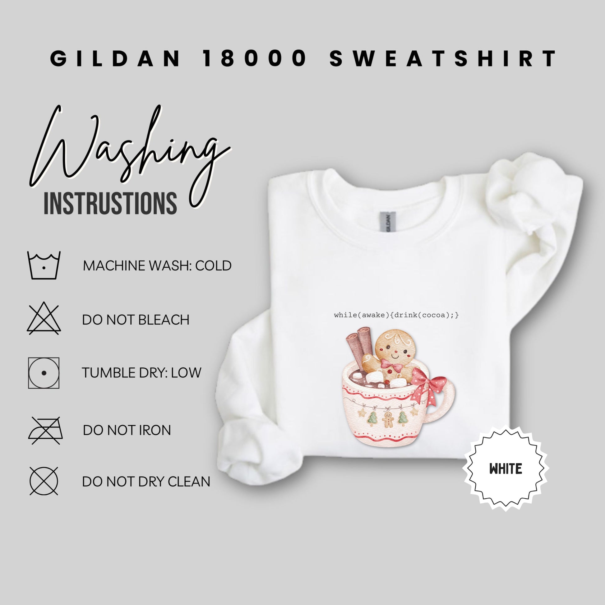 Cute Gingerbread Cocoa Gildan 18000 Sweatshirt