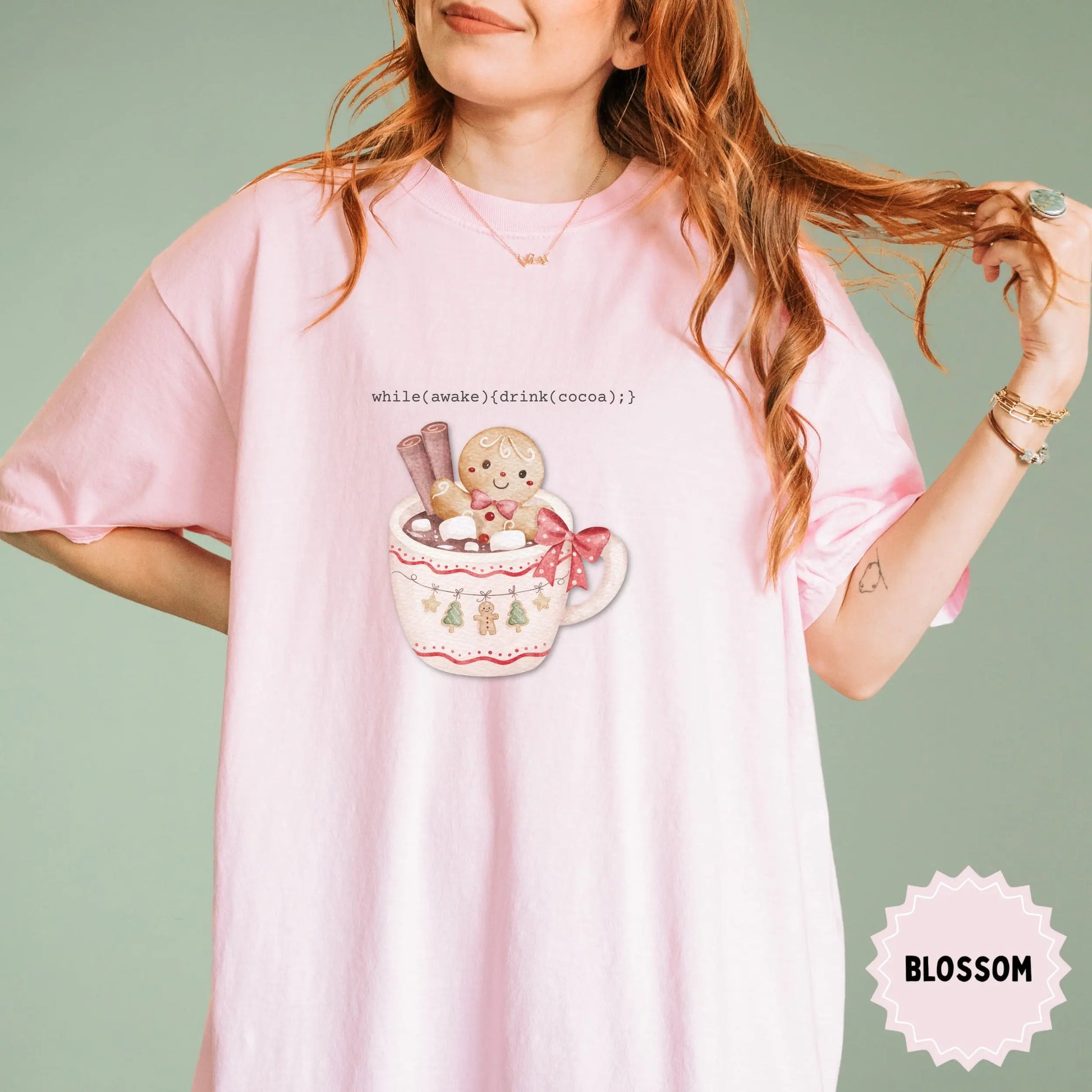 Cozy Gingerbread Cocoa Cute Graphic T-Shirt for Winter