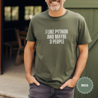 I Like Python And Maybe 3 People T-Shirt Novelty Top