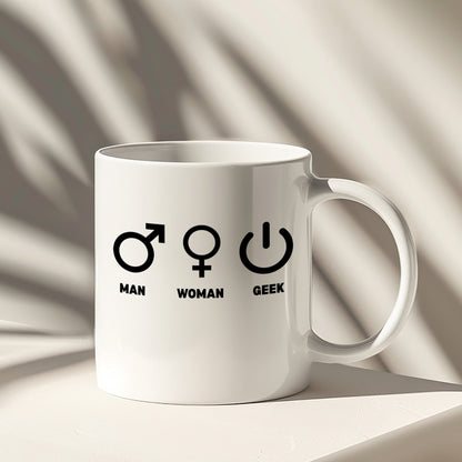Funny Man Woman Geek Symbols Coffee Mug