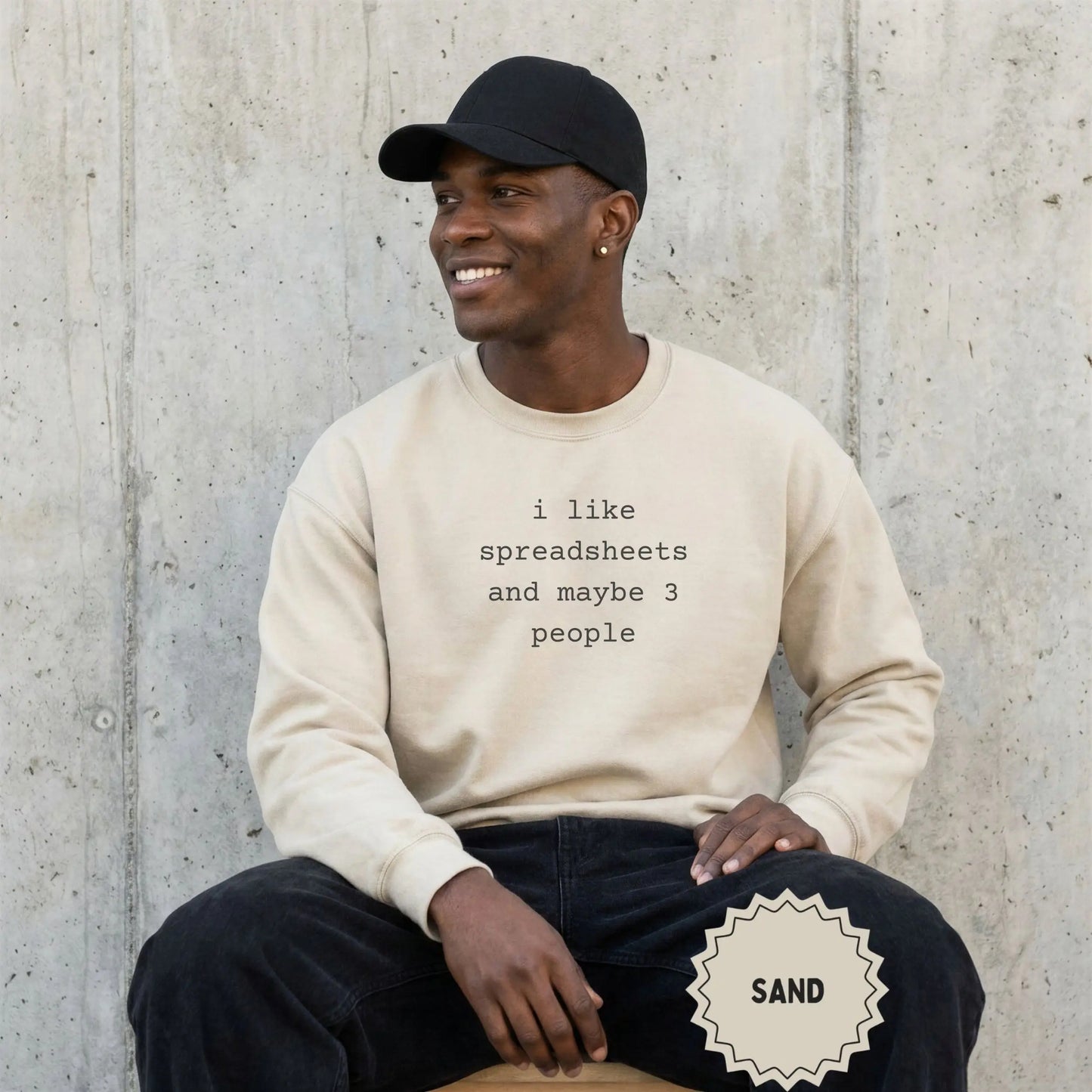 I Like Spreadsheets and Maybe 3 People Sand Sweatshirt