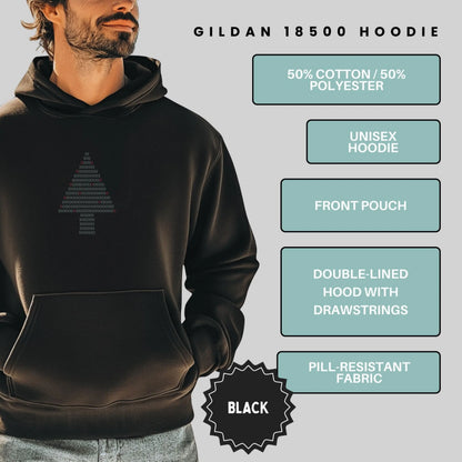 Gildan 18500 Unisex Black Hoodie with Front Pouch