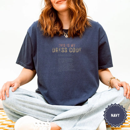 Navy 'This Is My Dress Code' Graphic T-Shirt