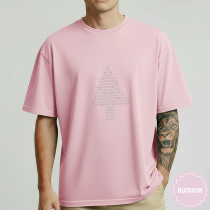 Digital Art Pink Blossom Shirt with Unique Binary Code