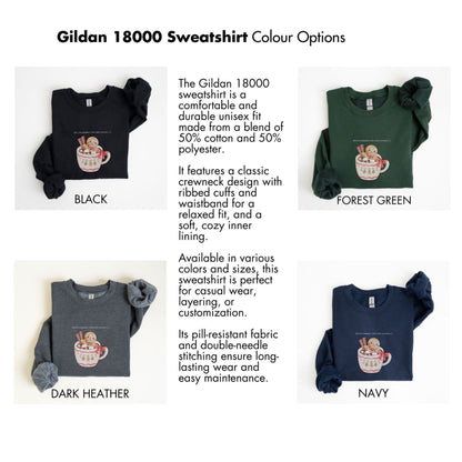 Cozy Gildan 18000 Sweatshirt with Cute Gingerbread Design