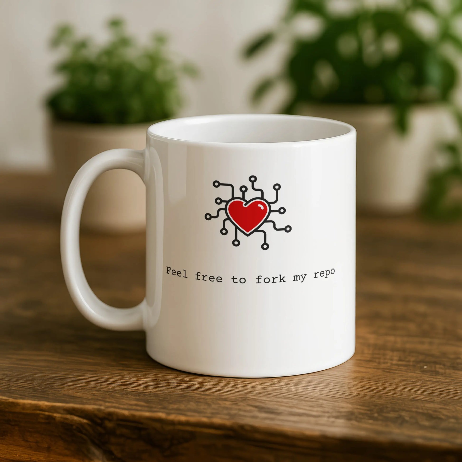 Feel Free To Fork My Repo Circuit Heart Mug