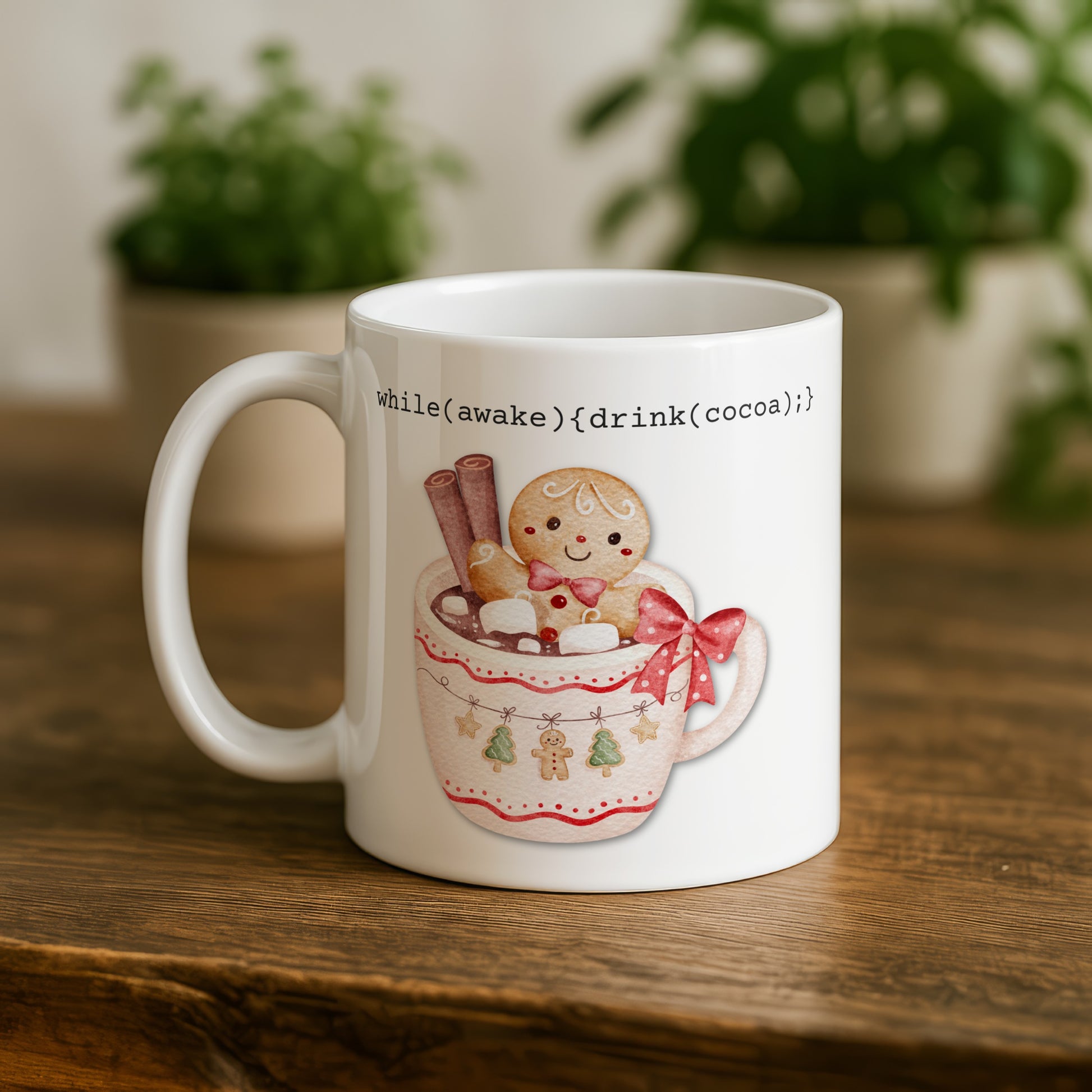 Gingerbread Cookie Cocoa Code Mug for Cozy Mornings