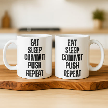 Motivational Eat Sleep Commit Push Repeat Mug Product