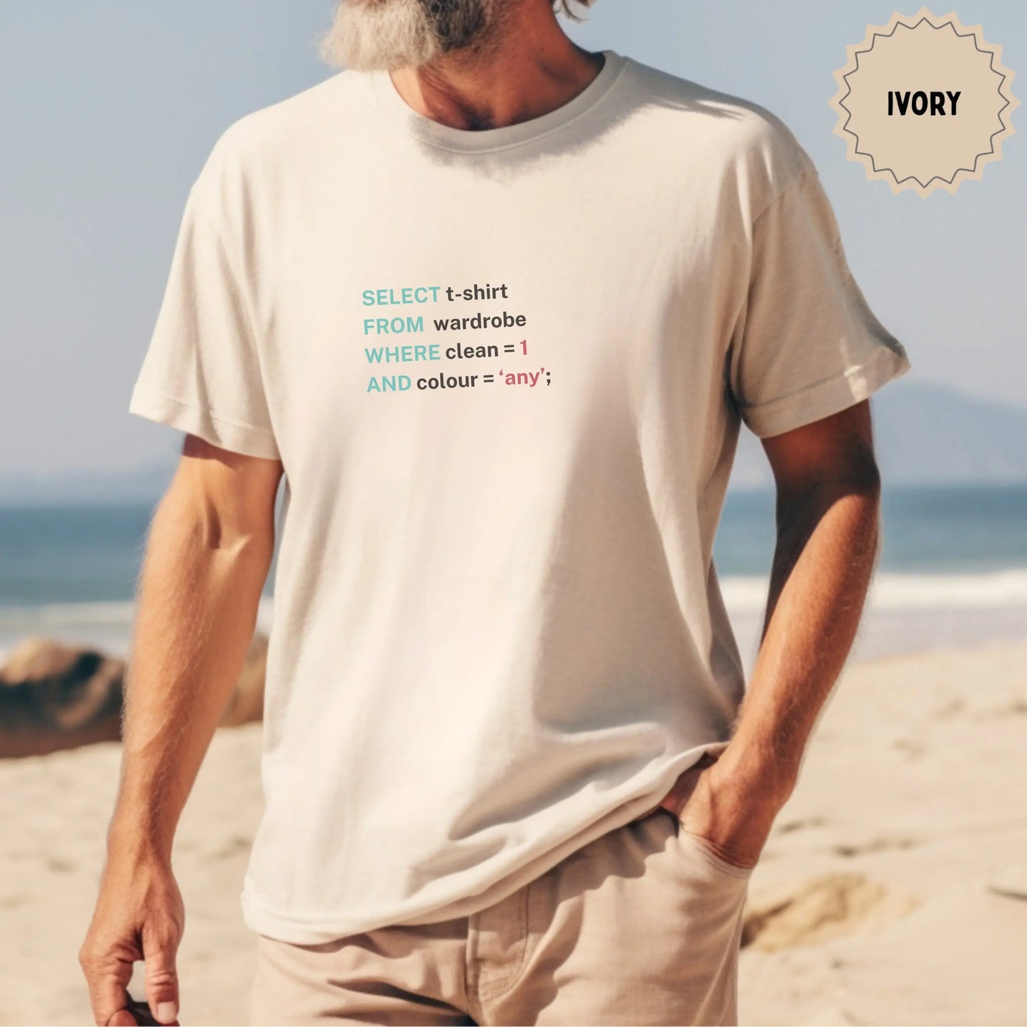 SELECT FROM WHERE AND Design Ivory T-Shirt