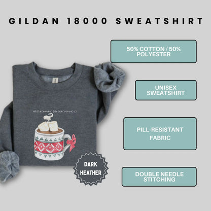 Gildan 18000 Sweatshirt with Hot Cocoa Mug Design