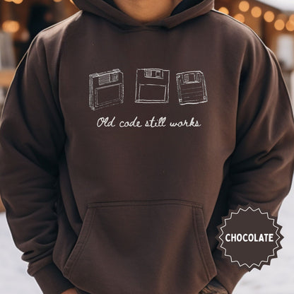 Old Code Still Works Graphic Hoodie in Chocolate