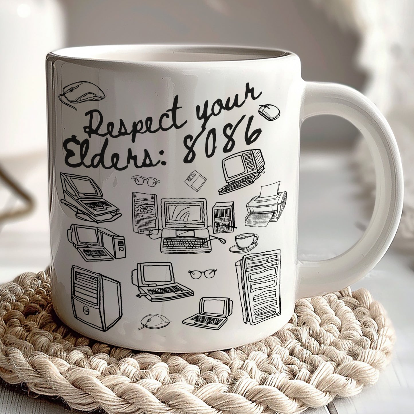 Retro Respect Your Elders 8086 Technology Mug