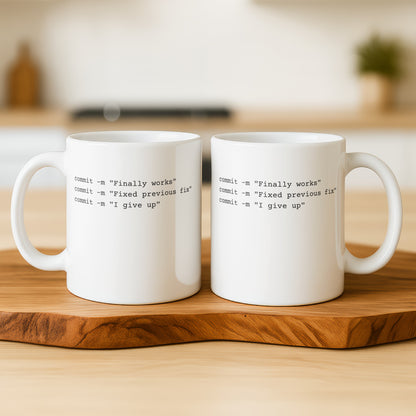 Funny Programmer Commit Messages Coffee Mug