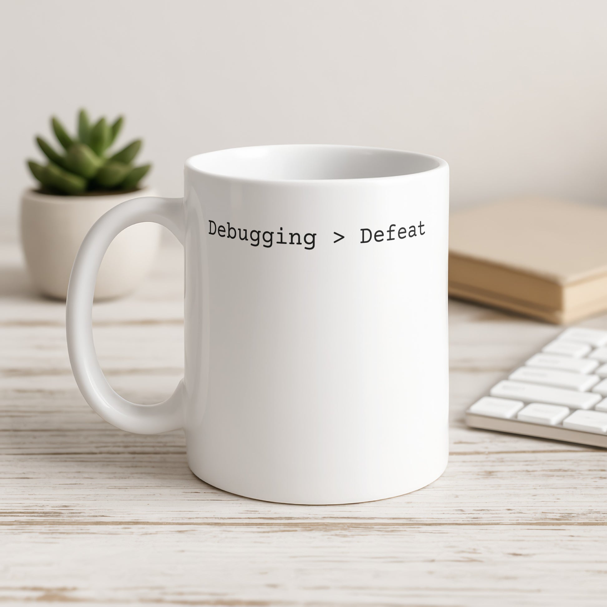 Debugging is Greater Than Defeat Coffee Mug Product