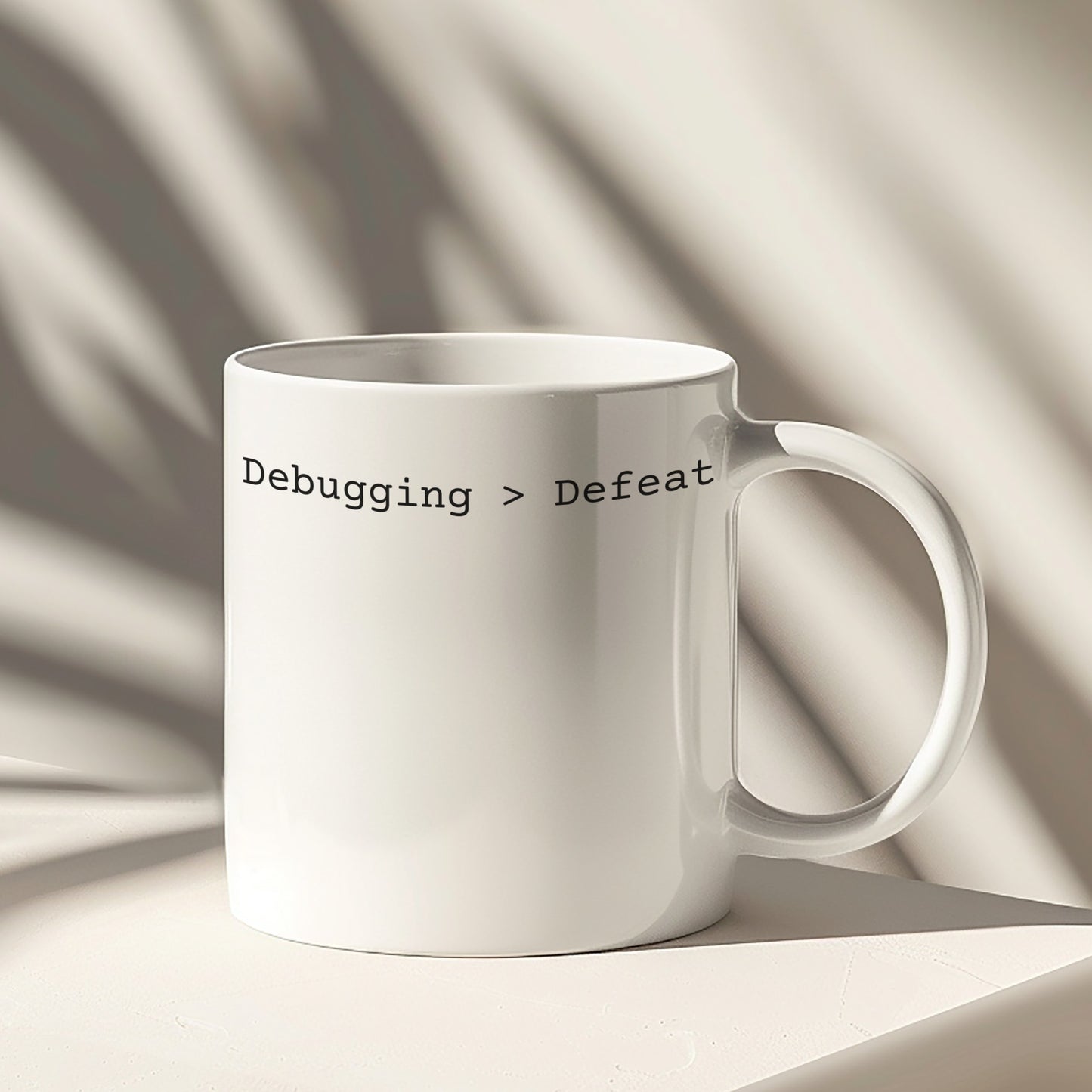 Debugging Is Greater Than Defeat Motivational Mug