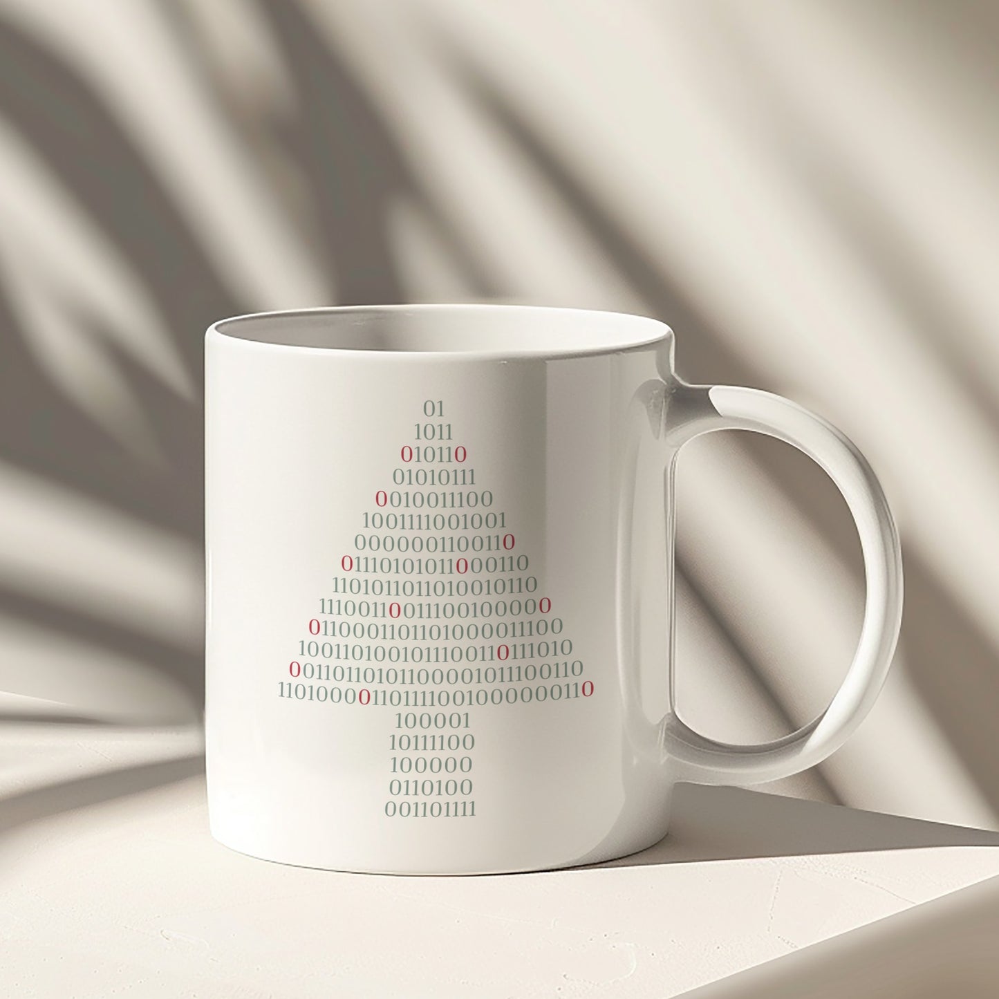 Binary Code Christmas Tree Mug Unique Gift Idea