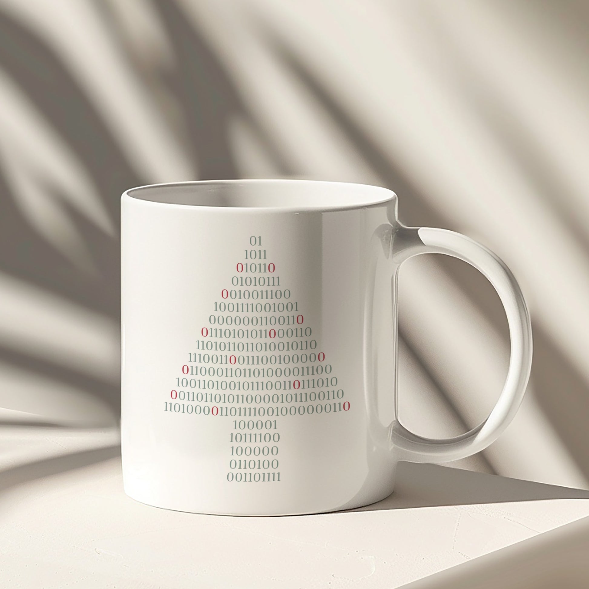 Binary Code Christmas Tree Mug Unique Gift Idea