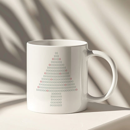 Binary Code Christmas Tree Mug Unique Gift Idea