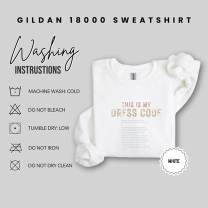 This Is My Dress Code White Gildan 18000 Sweatshirt