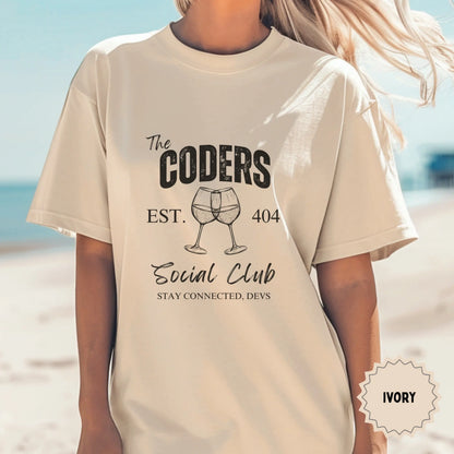The Coders Social Club Ivory Shirt Stay Connected Devs