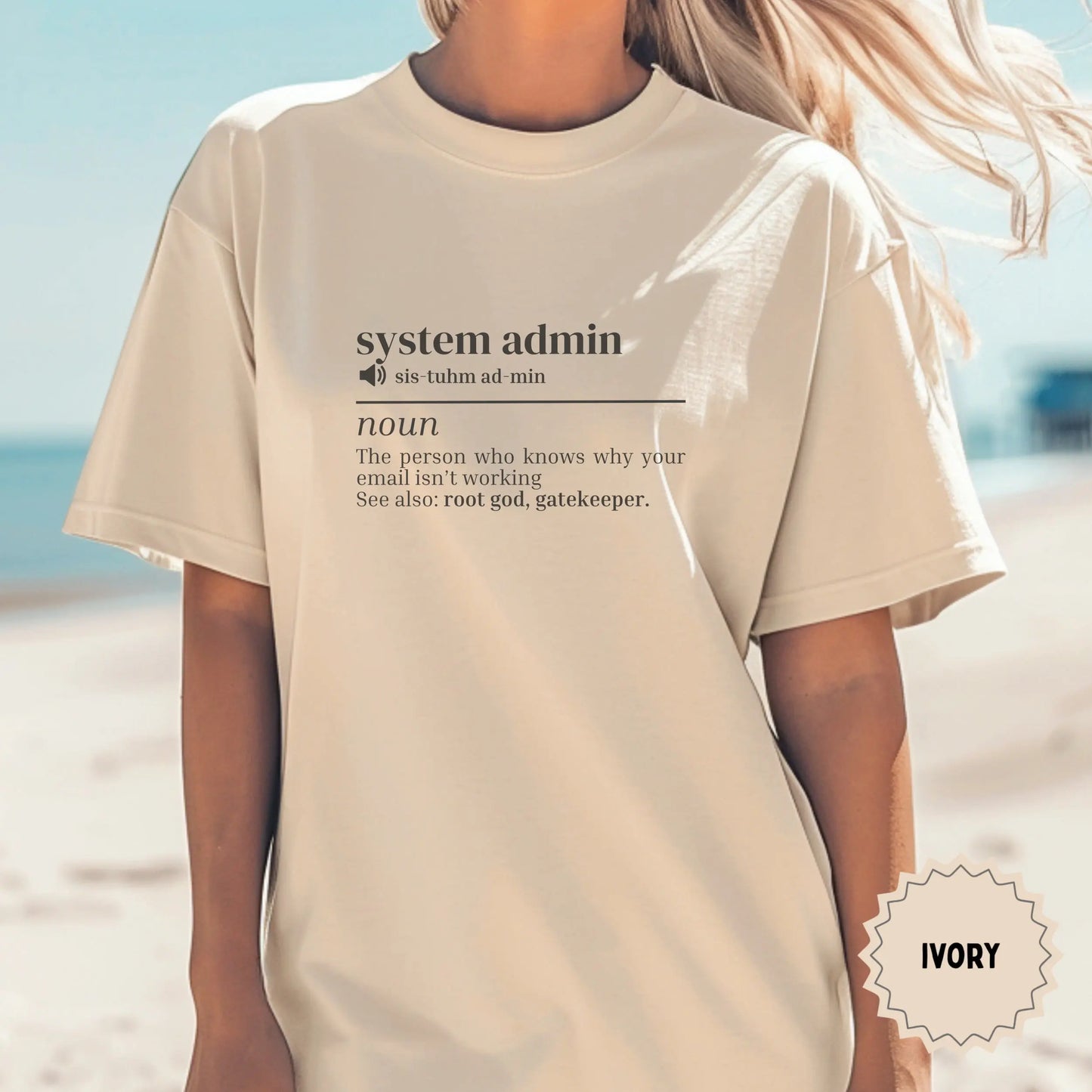 System Admin Definition Print Ivory T-shirt