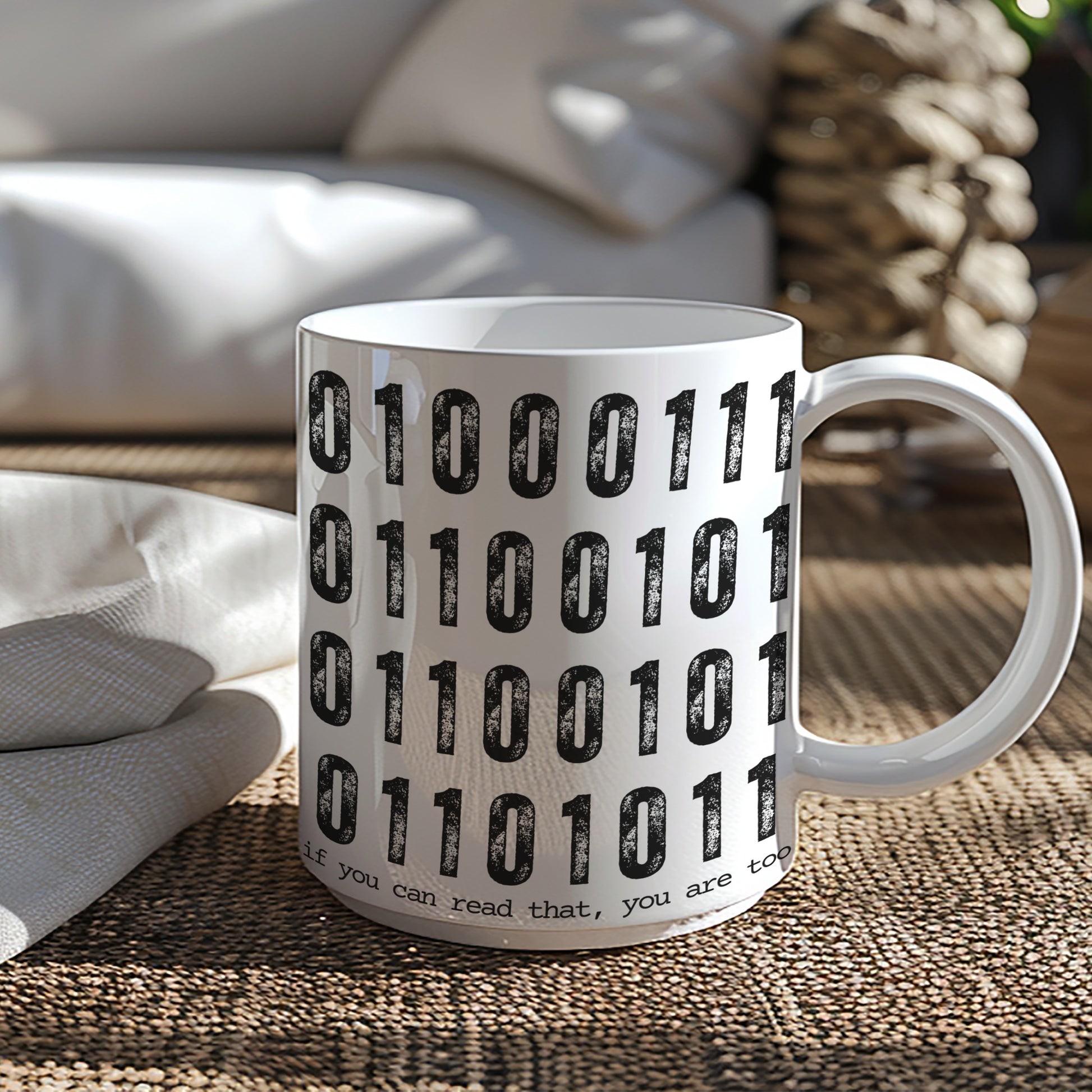 Binary Code Geek Humor Mug with Funny Text